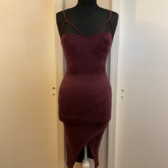 🌹 Purple Velvet Bodycon Dress - Picture 1 of 7